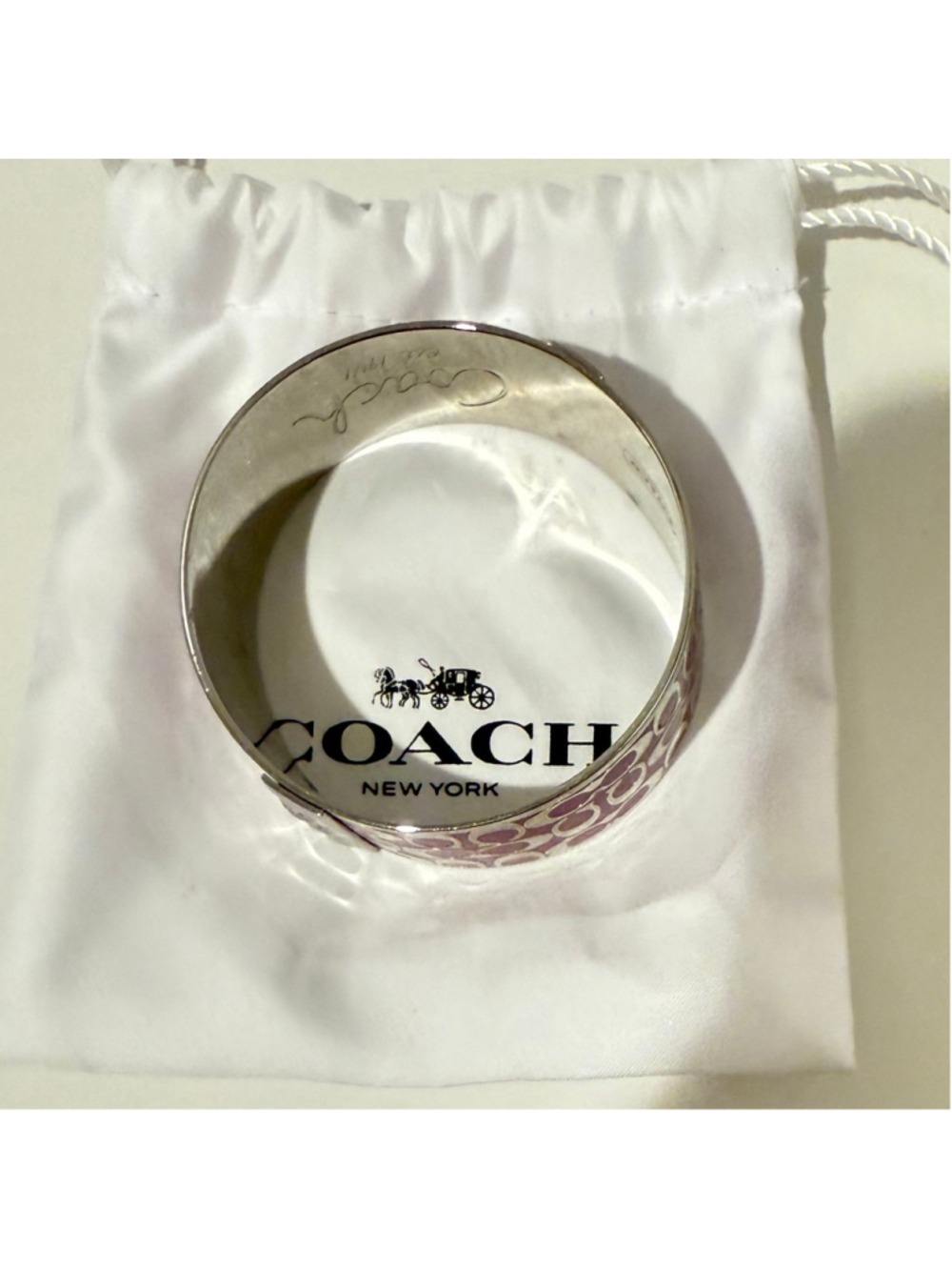 Coach Signature Enamel Bangle Bracelet - Picture 6 of 6